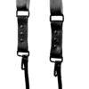 NICE ONE Mirrorless Double Shoulder Strap, fabric and leather, Made In Italy, BLACK