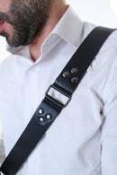 Shoulder strap – Black leather – Camera – Strap – Reflex – Mirrorless