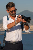 Accessori per Fotocamere: Tracolla Dual Slim in Pelle e tessuto NICE ONE - POWER EASY - BLUE - Nice One Shoulder