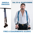 NICE ONE - POWER EASY - Double Shoulder Strap in Leather and Blue Fabric for Mirrorless and SLR Cameras