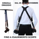 NICE ONE - POWER EASY - Double Shoulder Strap in Black Leather and Fabric for Mirrorless and SLR Cameras