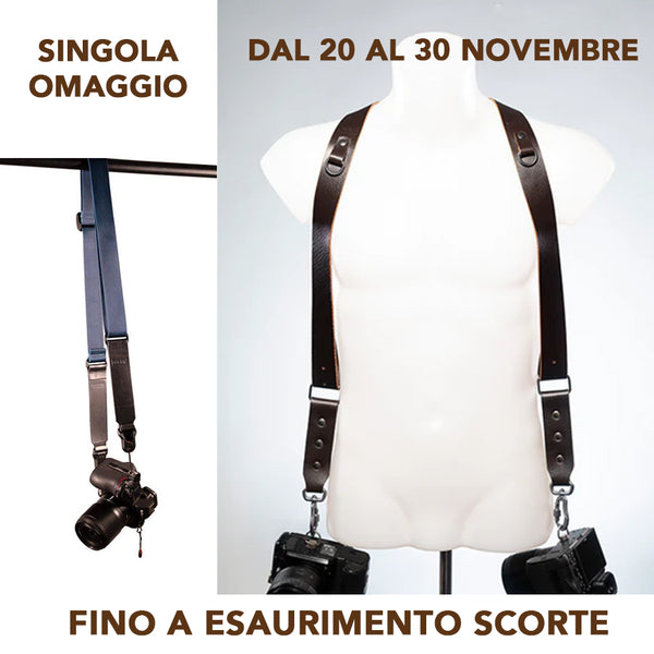 Nice One - Power - Dark Brown Leather Double Shoulder Strap for Mirrorless and SLR Cameras