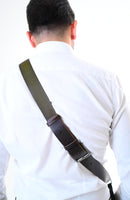 Shoulder strap – Brown Leather and texture green – Camera – Strap – Reflex – Mirrorless