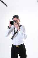 Shoulder strap – DARK BROWN leather – Camera – Strap – Reflex – Mirrorless