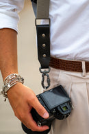 NICE ONE - POWER EASY - Double Shoulder Strap in Bordeaux Leather and Fabric for Mirrorless and SLR Cameras