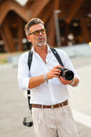 NICE ONE - POWER EASY - Tracolla Doppia in Pelle e tessuto Nero per Mirrorless e reflex
