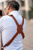Nice One - Power - Tracolla Doppia in Pelle Cognac per Mirrorless e reflex