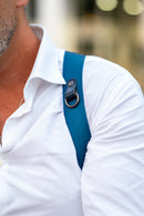NICE ONE - POWER EASY - Tracolla Doppia in Pelle e tessuto Blu per Mirrorless e reflex