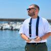 NICE ONE Drone remote control shoulder strap, fabric and leather, Made In Italy, BLUE - Nice One Shoulder