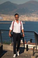 Tracolla Doppia in Pelle e tessuto NICE ONE - POWER EASY - BORDOUX - Nice One Shoulder