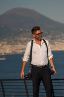 Tracolla in Pelle e tessuto per Fotocamera NICE ONE - POWER EASY - NERO - Nice One Shoulder