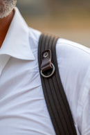NICE ONE - POWER EASY - Double Shoulder Strap in Bordeaux Leather and Fabric for Mirrorless and SLR Cameras