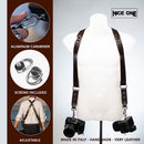 Nice One - Power - Dark Brown Leather Double Shoulder Strap for Mirrorless and SLR Cameras