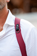 NICE ONE - POWER EASY - Tracolla Doppia in Pelle e tessuto Bordeaux per Mirrorless e reflex