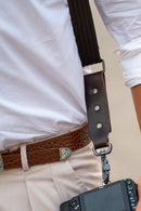 NICE ONE - POWER EASY - Double Shoulder Strap in Bordeaux Leather and Fabric for Mirrorless and SLR Cameras