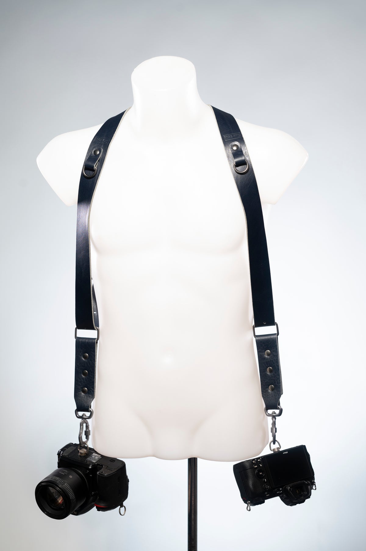 Tracolla Cintura a tracolla universale for fotocamera in vera pelle Dslr. Strada digitale for fotocamera singola doppia tracolla for fotocamere accessori Tracolla Donna ( Size : Updated Black Double