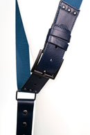 NICE ONE - POWER EASY - Tracolla Doppia in Pelle e tessuto Blu per Mirrorless e reflex