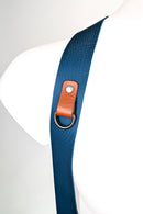 NICE ONE - POWER EASY - Tracolla Doppia in Pelle Cognac e tessuto Blue per Mirrorless e reflex