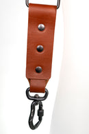 NICE ONE - POWER EASY - Tracolla Doppia in Pelle Cognac e tessuto Blue per Mirrorless e reflex