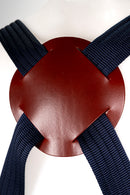 NICE ONE - POWER EASY - Tracolla Doppia in Pelle e tessuto costine blu  e cuoio rosso inglese per Mirrorless e reflex