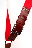 NICE ONE - POWER EASY - Double Bandoulière en Cuir et Tissu Bordeaux pour Mirrorless et SLR