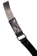 Tracolla per fotocamera in tessuto grigio perla e cuoio nero - tracolla per mirrorless - nice one shoulder strap